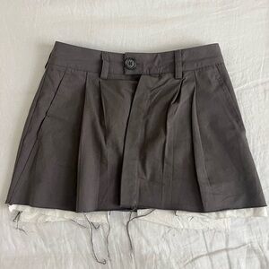 Women's Gray Pleated Shorts